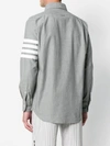 Thom Browne 4-bar Straight Fit Chambray Button-down Shirt In Grey