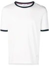 Thom Browne Short Sleeve Ringer Polo Jersey Shirt In White