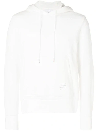 Thom Browne 4条纹饰蜂巢珠地布连帽衫 - 白色 In White