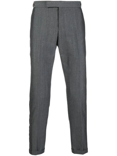 Thom Browne Selvedge Stripe Skinny-fit Trouser In Grey