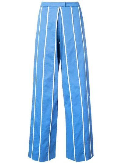 Derek Lam Cotton Twill Pinstripe Trousers In Neutrals