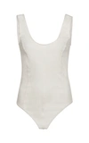 VINCE Seamed Cotton Bodysuit,V587683332