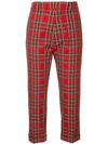 DSQUARED2 TARTAN PRINT CROPPED TROUSERS