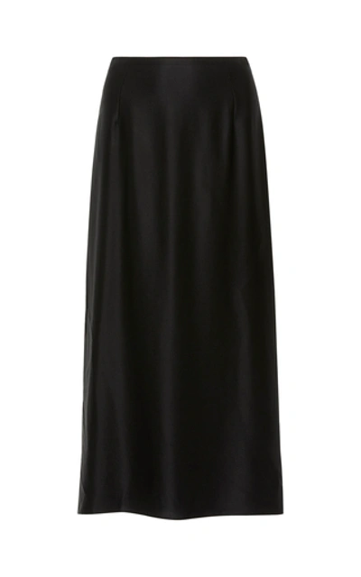 Vince Women's Silk-satin Midi Skirt In Black