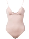 Fleur Du Mal Cupped Non-wire Bodysuit In Pink