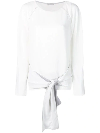 Nina Ricci Shirt Tie Waist Top In White