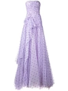 CAROLINA HERRERA CAROLINA HERRERA 条纹伞形超长连衣裙 - 紫色