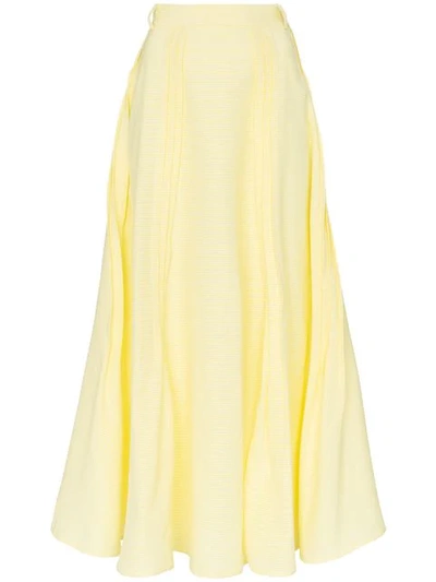 N Duo It's Always Sunny Cotton-blend Maxi Skirt In Yellow