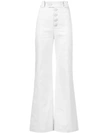 PROENZA SCHOULER PROENZA SCHOULER 斜纹布高腰长裤 - 白色