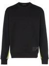 PRADA LOGO STRIPED COTTON SWEATSHIRT