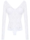 Amir Slama Lace Long Sleeved Swimsuit In White