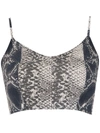 Amir Slama Printed Cropped Top In Brown