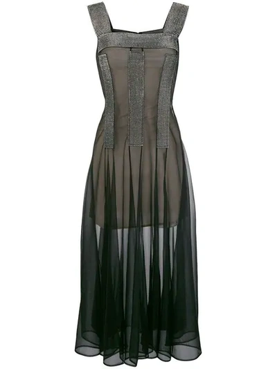 Christopher Kane Crystal-embellished Sheer Dress In Black