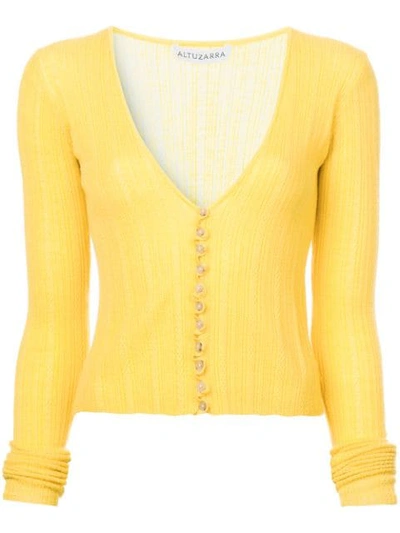 Altuzarra 羊毛羊绒混纺开衫 In Yellow