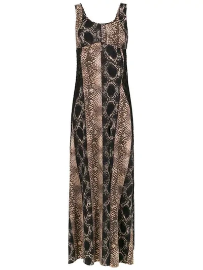 Amir Slama Long Silk Dress In Brown