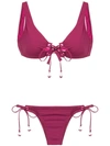 Amir Slama Lace Up Bikini In Pink