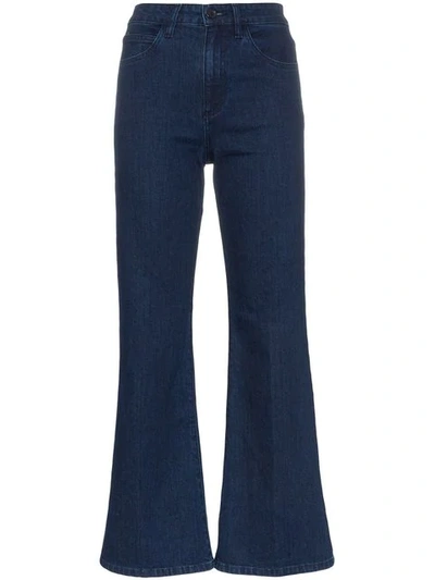 Eve Denim Jacqueline Cropped Mid-rise Flared Jeans In Blue