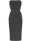RICK OWENS STRAPLESS FITTED COTTON BLEND DRESS