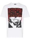 RAF SIMONS FACE AND PATTERN PRINT COTTON T-SHIRT