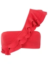 Clube Bossa Malgosia Ruffled Bikini Top In Red