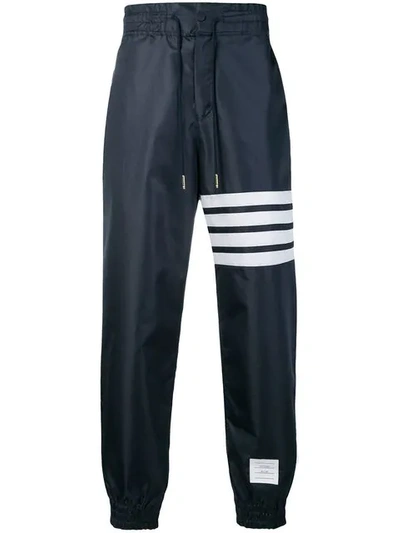 Thom Browne 4-bar Relaxed Fit Track Pants In Blue
