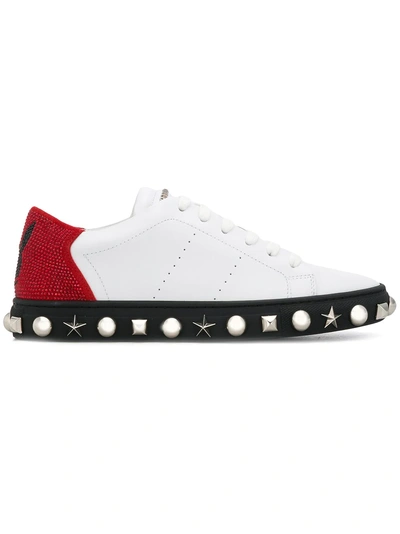 Philipp Plein Lo-top Sneakers Playboy-in Stock-black / Red In White