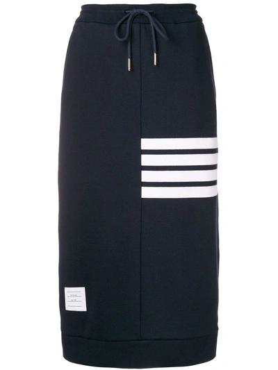Thom Browne 4-bar Detail Fitted Skirt In Blue