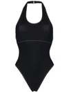ACK ACK ITALIA基本款绕领式连身泳衣 - 黑色