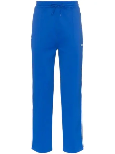 Kenzo Reverse Stitch Track Trousers In Blue