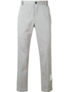 Thom Browne Unconstructed Cotton Twill Chino Trouser In Grey