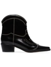 GANNI BLACK MEG 50 LEATHER ANKLE BOOTS