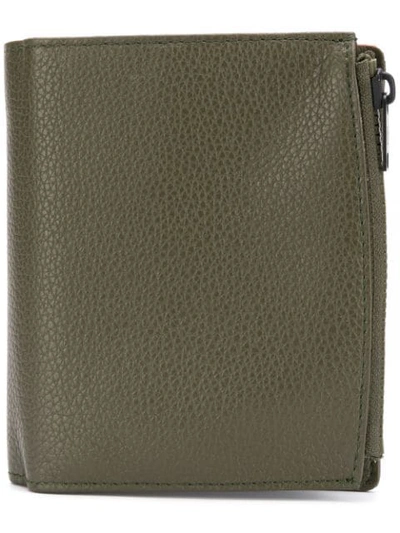 Maison Margiela Textured Bifold Wallet In Green