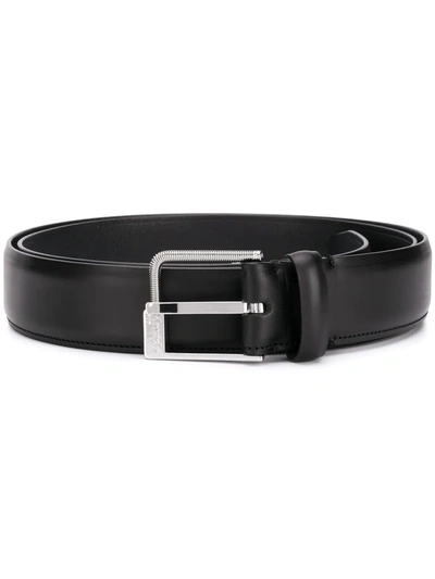 Maison Margiela Screw-effect Buckle Grained-leather Belt In Black