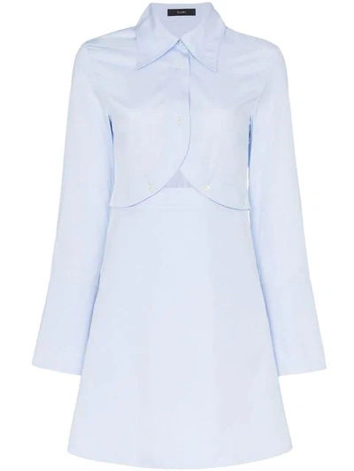 Ellery Double Helix Cotton Shirt Dress In Blue