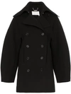 CHLOÉ DOUBLE-BREASTED PUFF SLEEVE WOOL COAT