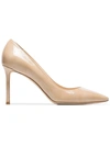 JIMMY CHOO JIMMY CHOO NUDE ROMY 85 PATENT PUMPS - NEUTRALS