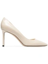 Jimmy Choo 'romy 85' Lacklederpumps In White