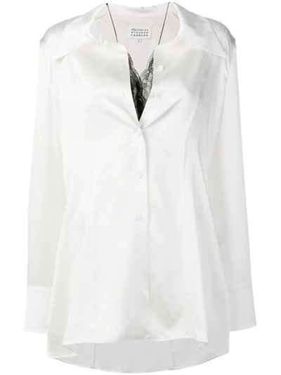 Maison Margiela Lace Detail Shirt In White