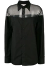 Maison Margiela Sheer Detail Shirt In Black