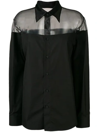 Maison Margiela 半透明细节衬衫 - 黑色 In Multi-colored