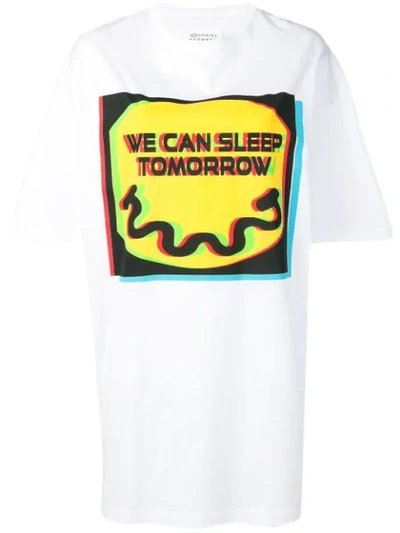 Maison Margiela Sleep Tomorrow Cotton Jersey T-shirt In White