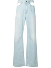 Maison Margiela Deconstructed High Waist Jeans In Blue