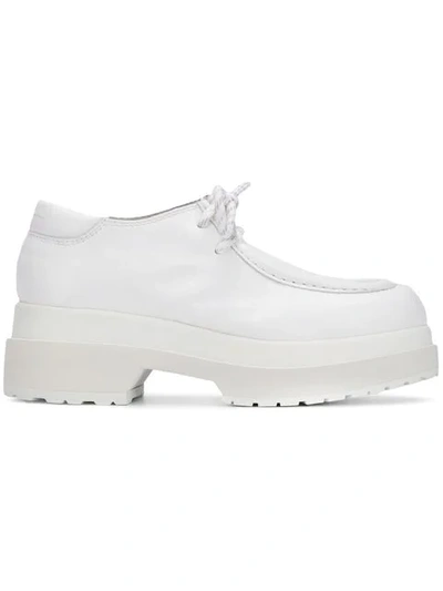 Mm6 Maison Margiela 60mm Leather Platform Lace-up Shoes In White
