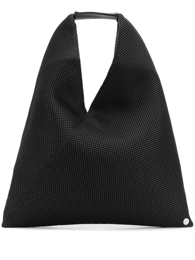 Mm6 Maison Margiela Small Japanese Canvas Tote Bag In Schwarz