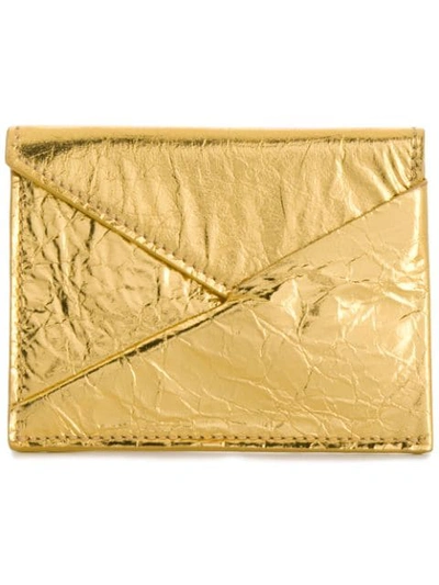 Mm6 Maison Margiela Asymmetric Flap Purse In Gold