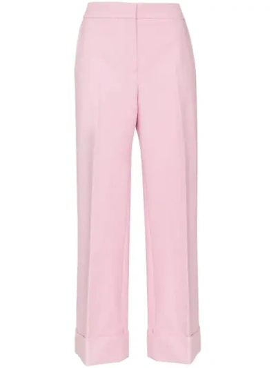 Khaite Devon Pleated Wide Leg Trousers In Pink