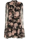 ERDEM CONSTANTINE ROSE PRINT SILK DRESS