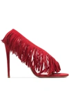 AQUAZZURA WILD FRINGE 105MM SANDALS