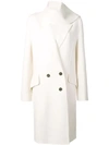 JW ANDERSON IVORY DOUBLE FACE WOOL SCARF COAT