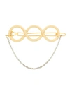 JW ANDERSON GOLD TWISTED HAIR BARRETTE WITH SILVER CHAIN